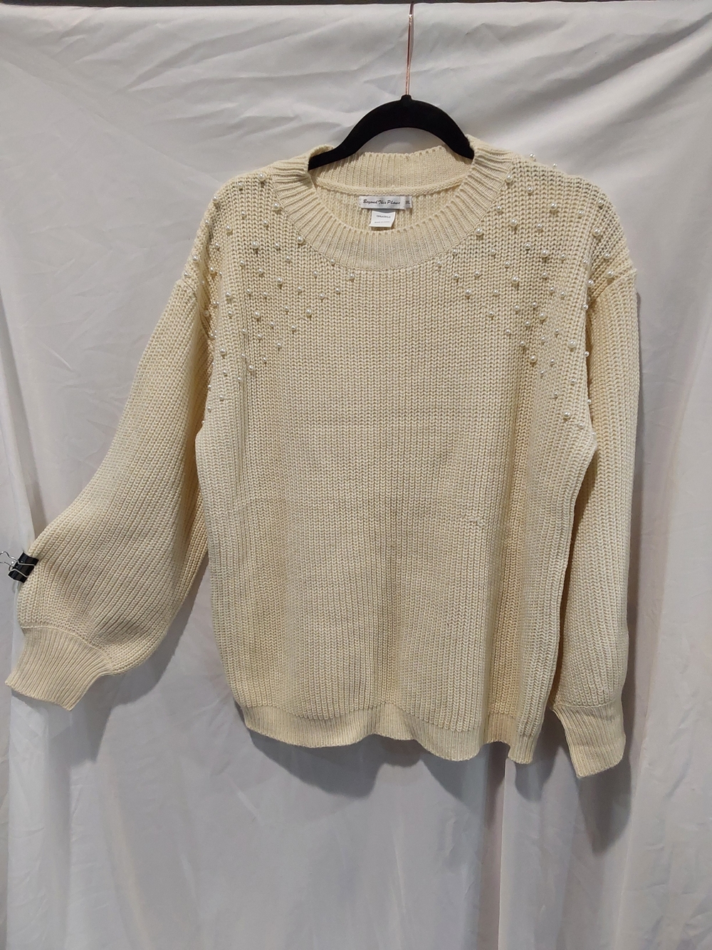 Embellished Crewneck Sweater in Cream by Banana Republic
